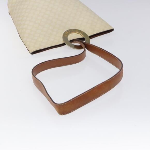 CELINE Macadam Canvas Circle Shoulder Bag Pvc Leather White - Picture 7 of 13